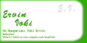 ervin voki business card